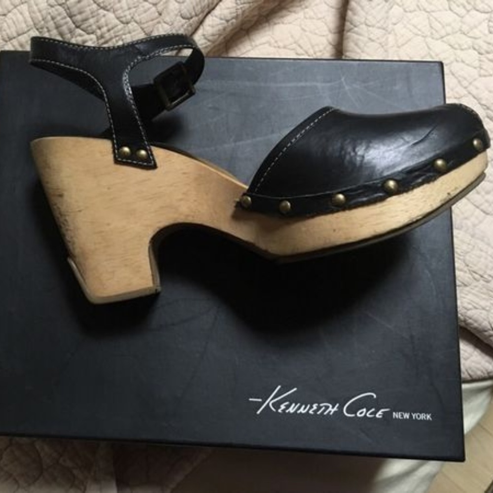Kenneth Cole Retro - Leather, Wood Platform Shoes